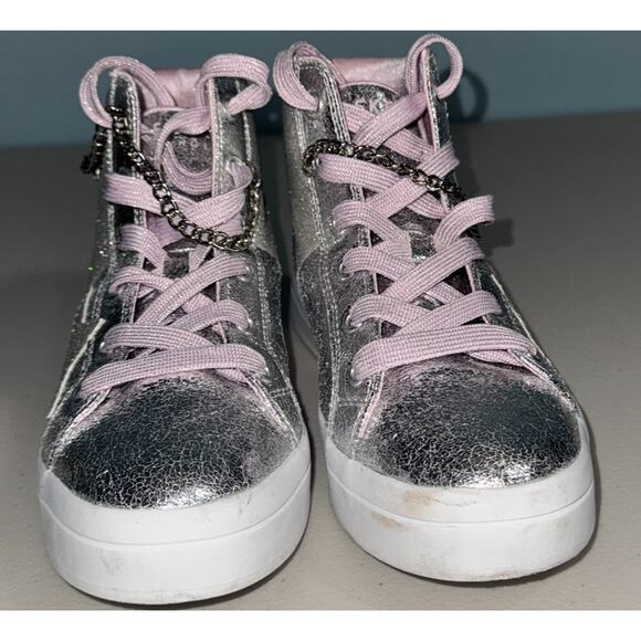 SKECHERS Other - Skechers Los Angeles Girls 4 Glitter Sneakers Hi Top Metallic Casual School Bold